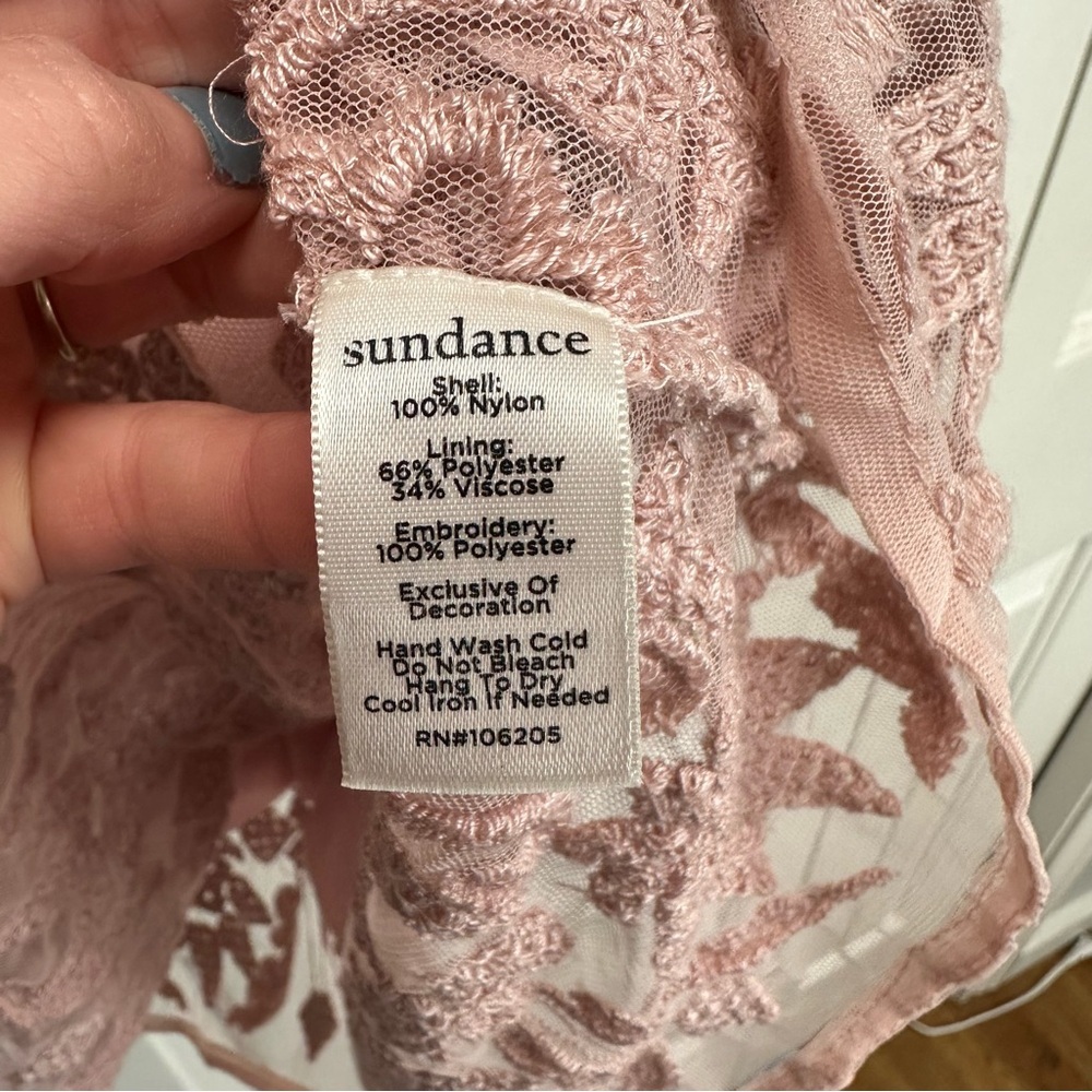 Sundance True Grace Pink Lace Dress Blush Pink Size PXS Coquette Feminine Soft - Picture 14 of 15